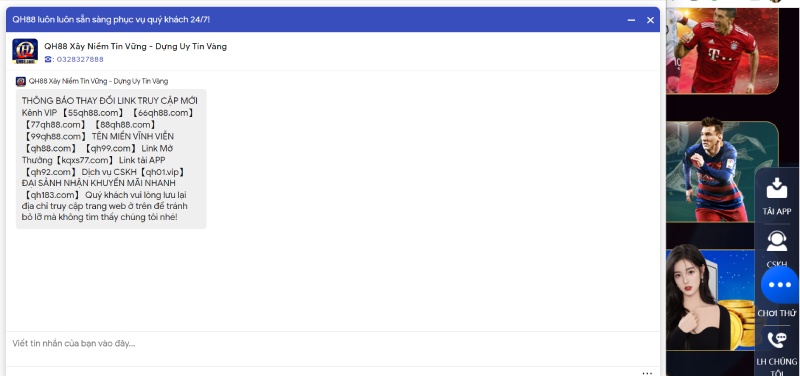 Liên Hệ QH88 - Kênh hỗ trợ giải đáp mọi thắc mắc 24/7 Liên hệ QH88 qua live chat trực tuyến